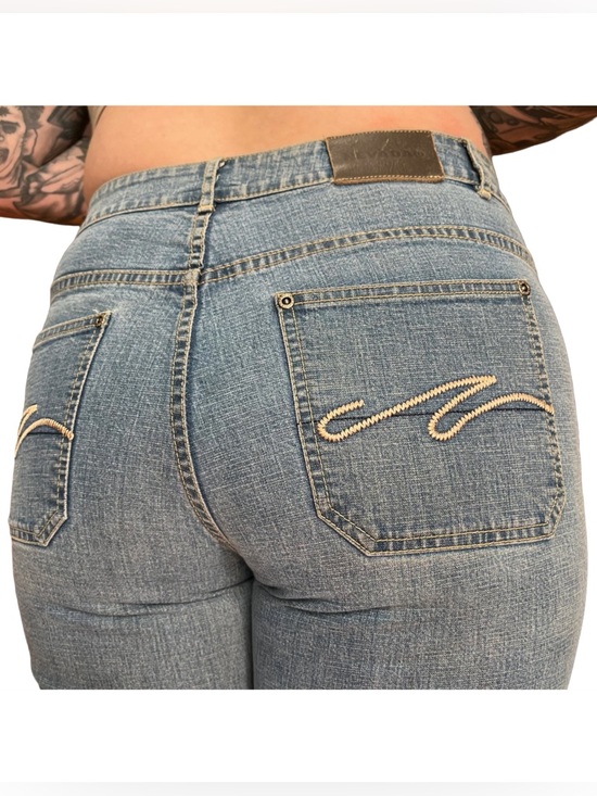 Vintage Denim - Y2K Nevada Embroidered Bootcut Jeans 12 | Mid Rise Stretch, Zip Pocket